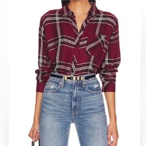 Rails Hunter Plaid Button-Up Shirt Size Medium